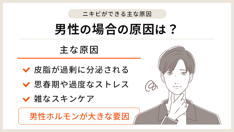 【男性】ニキビができる主な原因