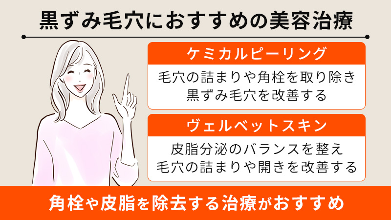 角栓による黒ずみ毛穴におすすめの美容治療