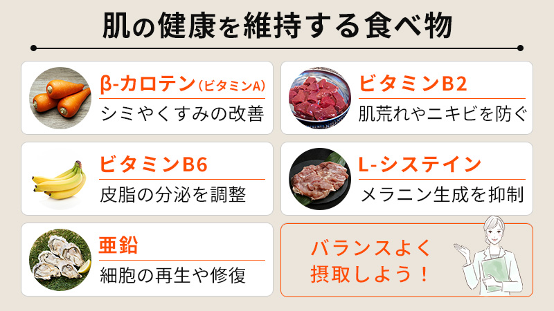 肌の健康を維持する効果が期待できる食べ物