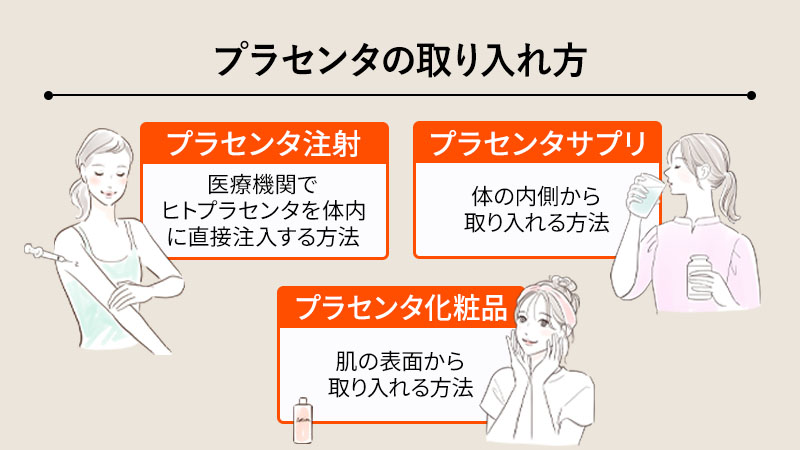 プラセンタの取り入れ方｜注射・サプリ・化粧品の違い