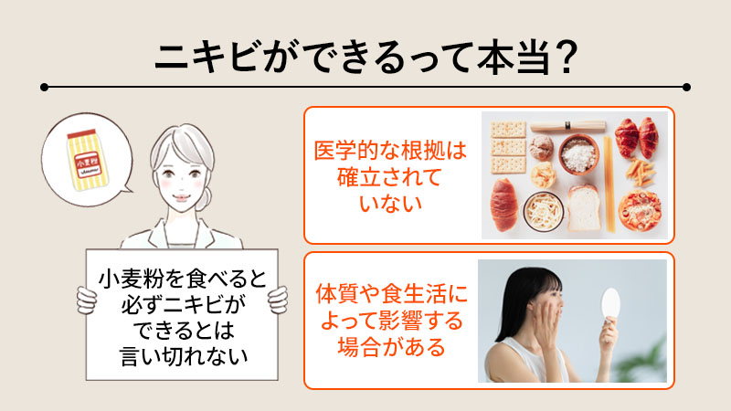 小麦粉を食べるとニキビができるって本当？