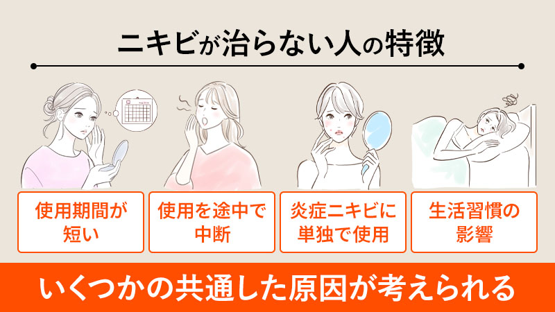 ディフェリンを使ってもニキビが治らない人の特徴