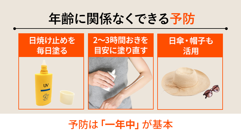 年齢に関係なくできるシミの予防方法